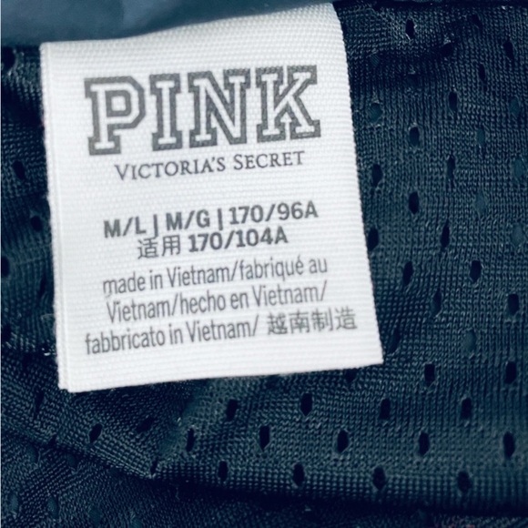 VS Pink black neon color block anorak hooded full zip rain jacket size large - Picture 9 of 11